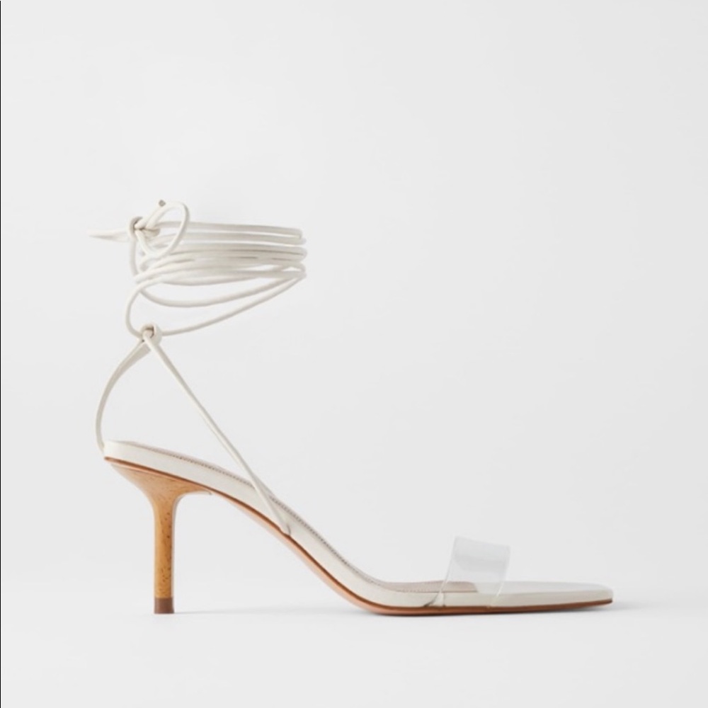Off white heeled Zara sandals. Worn once!